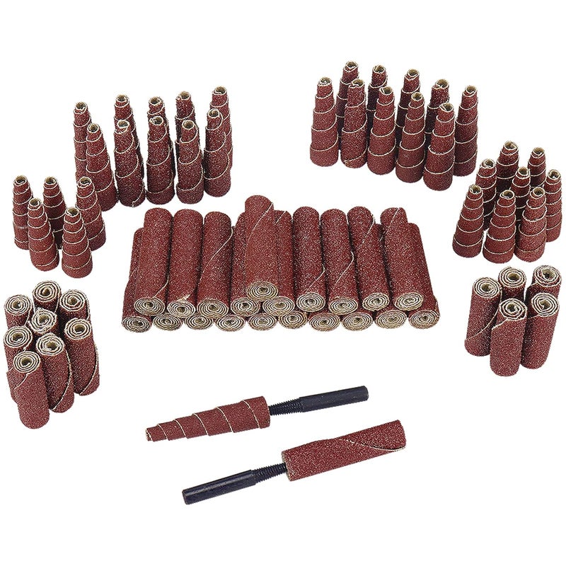 SI FANG 68Pcs Spiral and Cartridge Rolls Port and Polish Kit Assorted Grit, Mini Sanding Cone Engine Porting Assortment Kit with 1/4 inch Shank, Abrasive Head Porting Tools for Polishing, Rust Removal - Image 1
